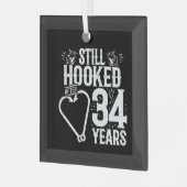 34e Jubileum paren gehuwd over 34 jaar Glas Ornament (Voorkant links)