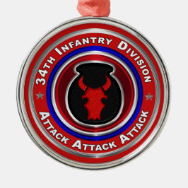 34e Kerstmis in de infanteriedivisie keepomwille Metalen Ornament