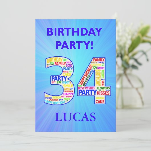 34e uitnodiging van de Partij van de Geboortedag V (Staand voorkant)