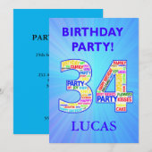 34e uitnodiging van de Partij van de Geboortedag V (Voorkant / Achterkant)