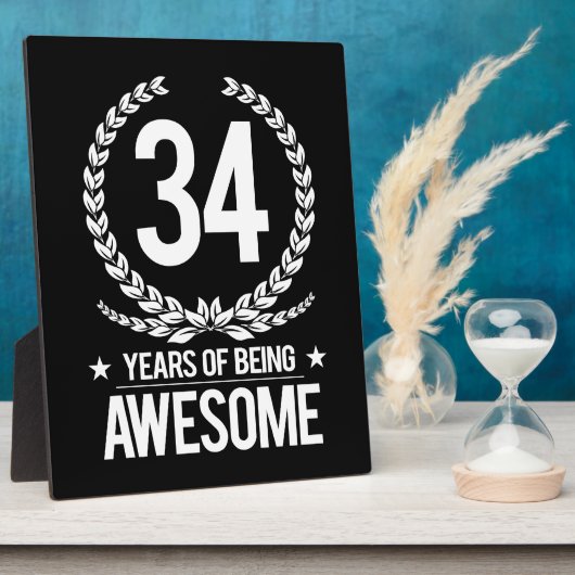 34e verjaardag (34 jaar Geweldige) Fotoplaat (Zijkant)