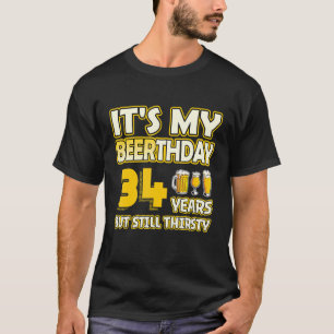 34e verjaardag 34 jaar oud grappig bier t-shirt