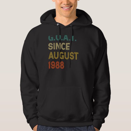 34e verjaardag 34 jaar oude geit sinds augustus 19 hoodie (Voorkant)