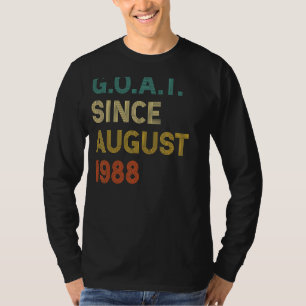 34e verjaardag 34 jaar oude geit sinds augustus 19 t-shirt