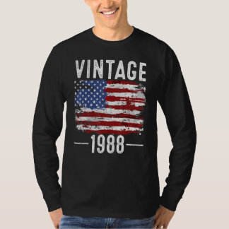 34e verjaardag Amerikaanse vlag vlag 1988 T-shirt