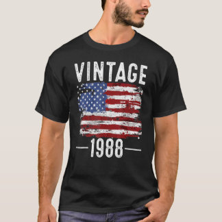 34e verjaardag Amerikaanse vlag vlag 1988 T-shirt