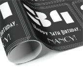 34e verjaardag: Art Deco geïnspireerd look "34" & Cadeaupapier (Rol Hoek)