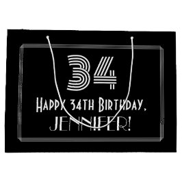 34e verjaardag — Art Deco geïnspireerd look "34" & Groot Cadeauzakje