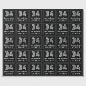 34e verjaardag: Art Deco geïnspireerd look "34" w  Cadeaupapier (Vlak)