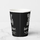 34e verjaardag — Art Deco Geïnspireerde look "34"  Papieren Bekers (Rechts)