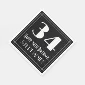 34e verjaardag ~ Art Deco geïnspireerde look "34", Servet (Hoek)