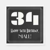 34e verjaardag: Art Deco Geïnspireerde look "34" + Servet (Voorkant)