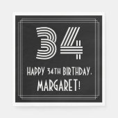 34e verjaardag: Art Deco Geïnspireerde look "34" + Servet (Voorkant)