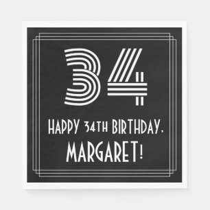 34e verjaardag: Art Deco Geïnspireerde look "34" + Servet