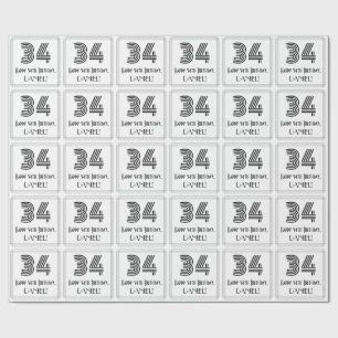 34e verjaardag: Art Deco geïnspireerde stijl "34"  Cadeaupapier