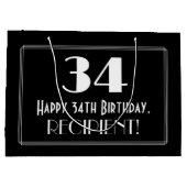34e verjaardag: Art Deco geïnspireerde stijl "34", Groot Cadeauzakje (Achterkant)