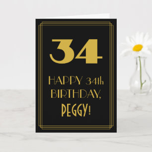 34e verjaardag – Art Deco geïnspireerde uitstralin Kaart