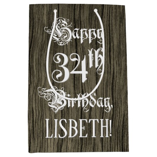 34e verjaardag: Fancy, Faux Hood Kijk + Aangepaste Medium Cadeauzakje (Voorkant)