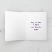 34e verjaardag: Floral Flowers Number, Custom Name Kaart (Binnen)