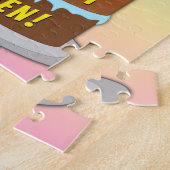 34e verjaardag: Fun Cake and Candles + Custom Name Legpuzzel (Zijkant)