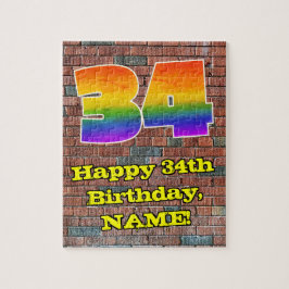 34e verjaardag: Fun Graffiti-geïnspireerde regenbo Legpuzzel