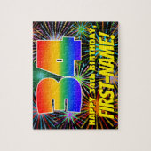 34e verjaardag: Fun, kleurrijk gevuurwerk Legpuzzel (Verticaal)