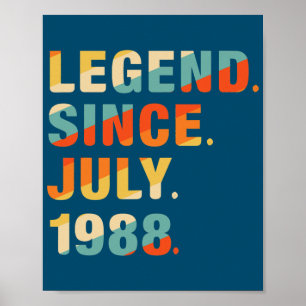 34e verjaardag Geschenken 34 jaar oud sinds Poster