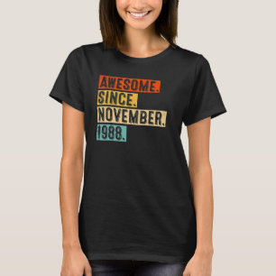 34e verjaardag Geweldige sinds november 1988 34 ja T-shirt