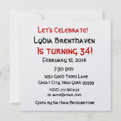 34e verjaardag Gold-kaarsen en ballonmetaal Kaart (Achterkant)