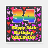 34e verjaardag: Heatten, regenboognr. 34 Servet (Voorkant)