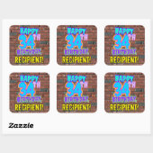 34e verjaardag - Leuk, Urban Graffiti geïnspireerd Vierkante Sticker (Vel)
