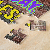 34e verjaardag ~ Leuke, door graffiti geïnspireerd Legpuzzel (Zijkant)