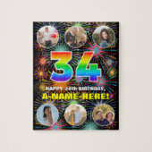 34e verjaardag: Leuke regenboog #, Aangepaste naam Legpuzzel (Verticaal)