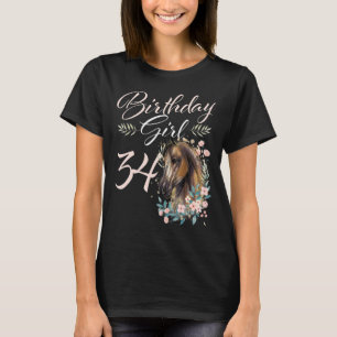 34e verjaardag meisje paard 34 jaar oud bday t-shirt