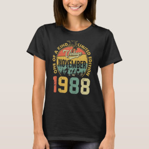 34e verjaardag november 1988 34 jaar oud t-shirt