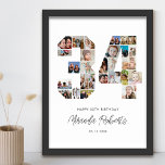 34e verjaardag nummer 34 aangepaste fotocollage poster<br><div class="desc">Vier 34e verjaardag met dit gepersonaliseerde nummer 34 fotocollage poster. Dit aanpasbare geschenk is ook perfect voor trouwdag. Het is een geweldige manier om waardevolle herinneringen van je bruiloft en getrouwd leven weer te geven. Het poster bevat een collage van foto's die die speciale momenten vastleggen, en het kan worden...</div>