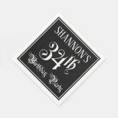 34e verjaardag Partij — Fancy Manuscript + de Naam Servet (Hoek)