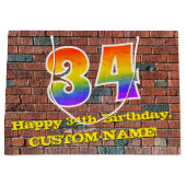 34e verjaardag: Plezier, op graffiti geïnspireerde Groot Cadeauzakje (Voorkant)