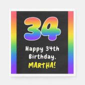 34e verjaardag: Regenboogspectrum # 34, Aangepaste Servet (Voorkant)