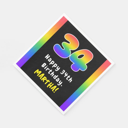 34e verjaardag: Regenboogspectrum # 34, Aangepaste Servet (Hoek)