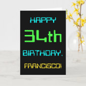 34e verjaardag van het thema Fun Digital Computing Kaart (Gele Bloem)