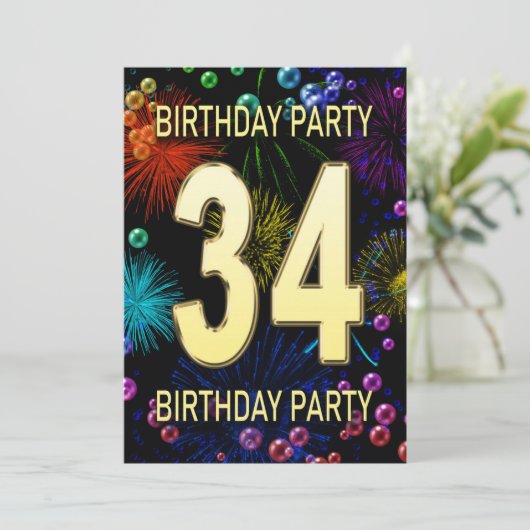 34e verjaardag van het Vuurwerk van de Uitnodiging (Staand voorkant)