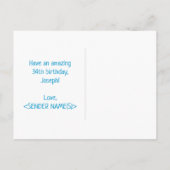 34e verjaardag: Vet, Vun, Eenvoudig, Regenboog 34 Briefkaart (Achterkant)