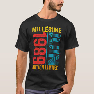 34e verjaardag Vintage juni 1989 34 jaar T-shirt