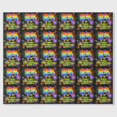 34e verjaardag: vuurwerk, regenboogblik # "34" cadeaupapier (Vlak)