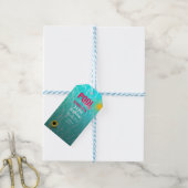 34e verjaardag zwembad uitnodiging cadeaulabel (Met Touw)