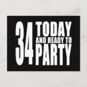 34e verjaardagsfeest: 34 Vandaag & Klaar om te fee Uitnodiging Briefkaart (Voorkant)