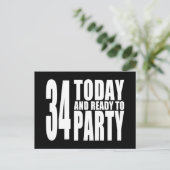 34e verjaardagsfeest: 34 Vandaag & Klaar om te fee Uitnodiging Briefkaart (Staand voorkant)