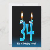 34e verjaardagsfeestje uitnodigen kaart (Voorkant)