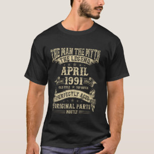 34ste verjaardag voor mannen mythologie van april t-shirt